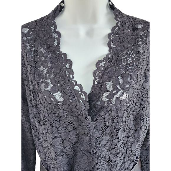 Teri Jon Black Lace Dark Elegance Blouse Plus Size 14 Whimsy Goth Mob Wife - Picture 2 of 7